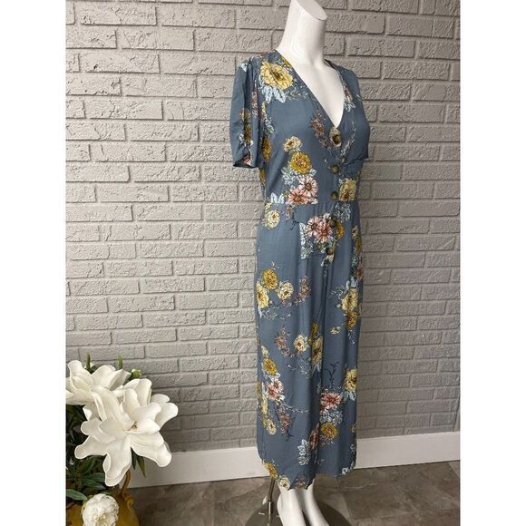 Bands of Gypsies Floral V Neck Jumpsuit Size S NWT - Picture 4 of 8